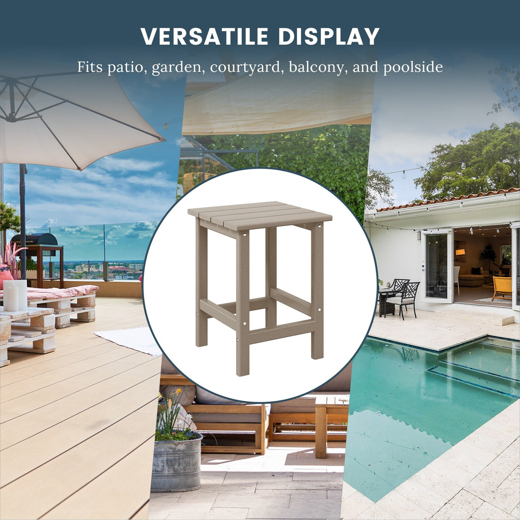 Table d'appoint carrée Polytrends Laguna en PEHD, résistante aux intempéries, pour terrasse