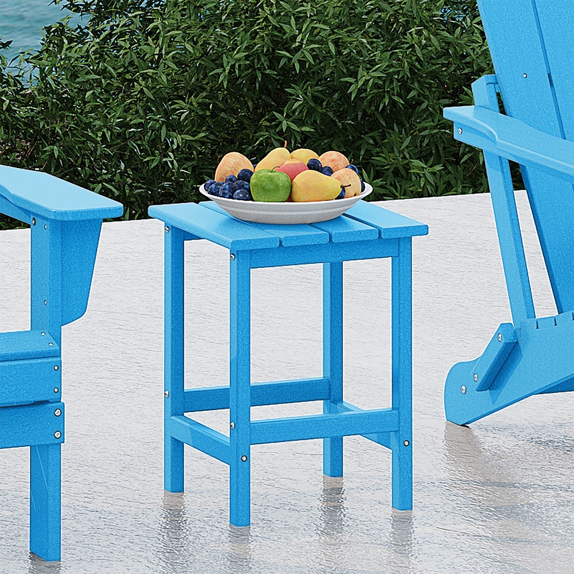 Polytrends Laguna Hdpe All Weather Outdoor Patio Square Side Table