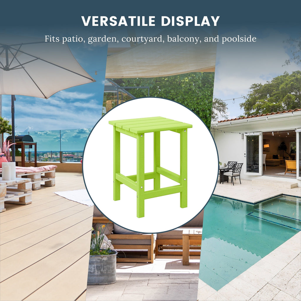 Table d'appoint carrée Polytrends Laguna en PEHD, résistante aux intempéries, pour terrasse