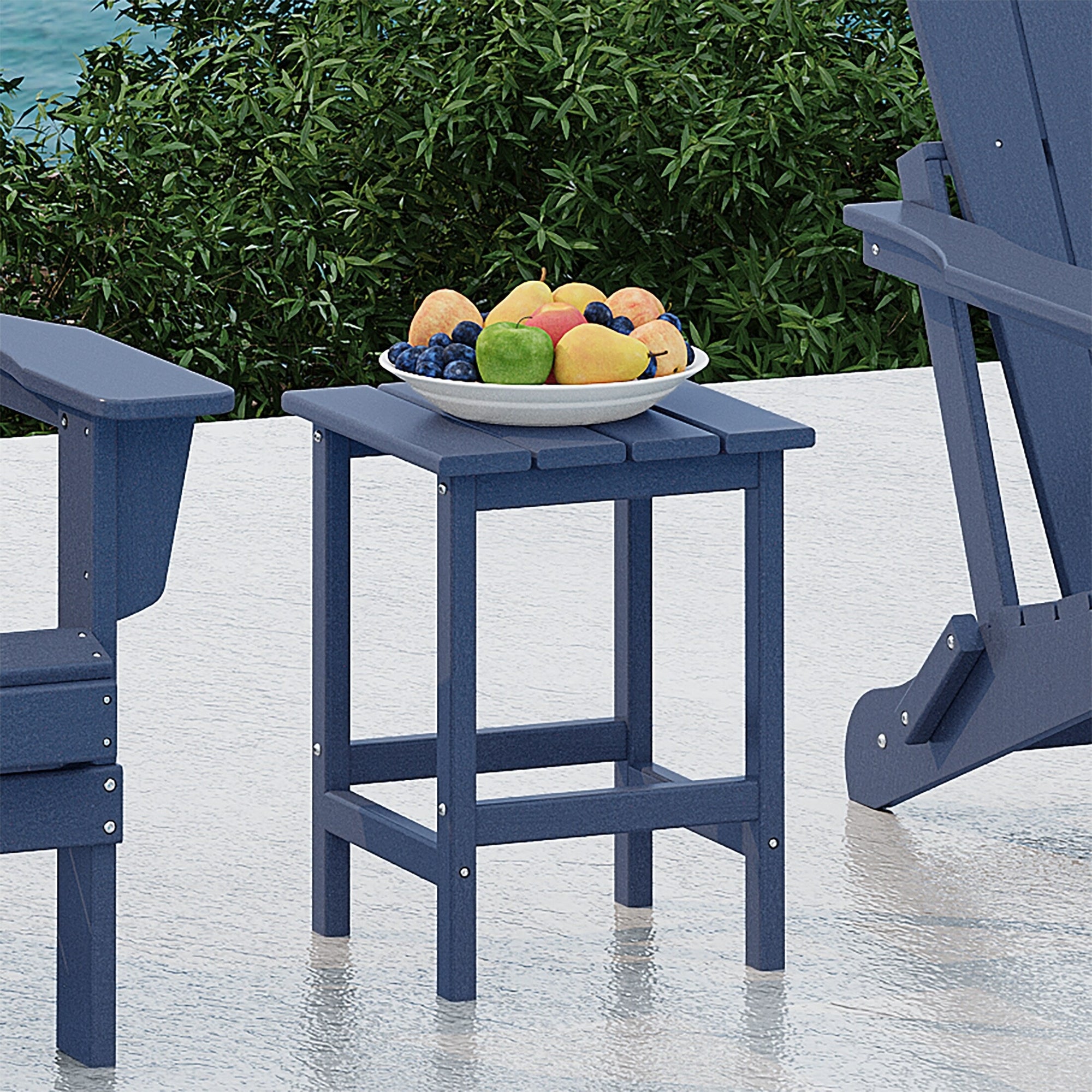 Polytrends Laguna Hdpe All Weather Outdoor Patio Square Side Table