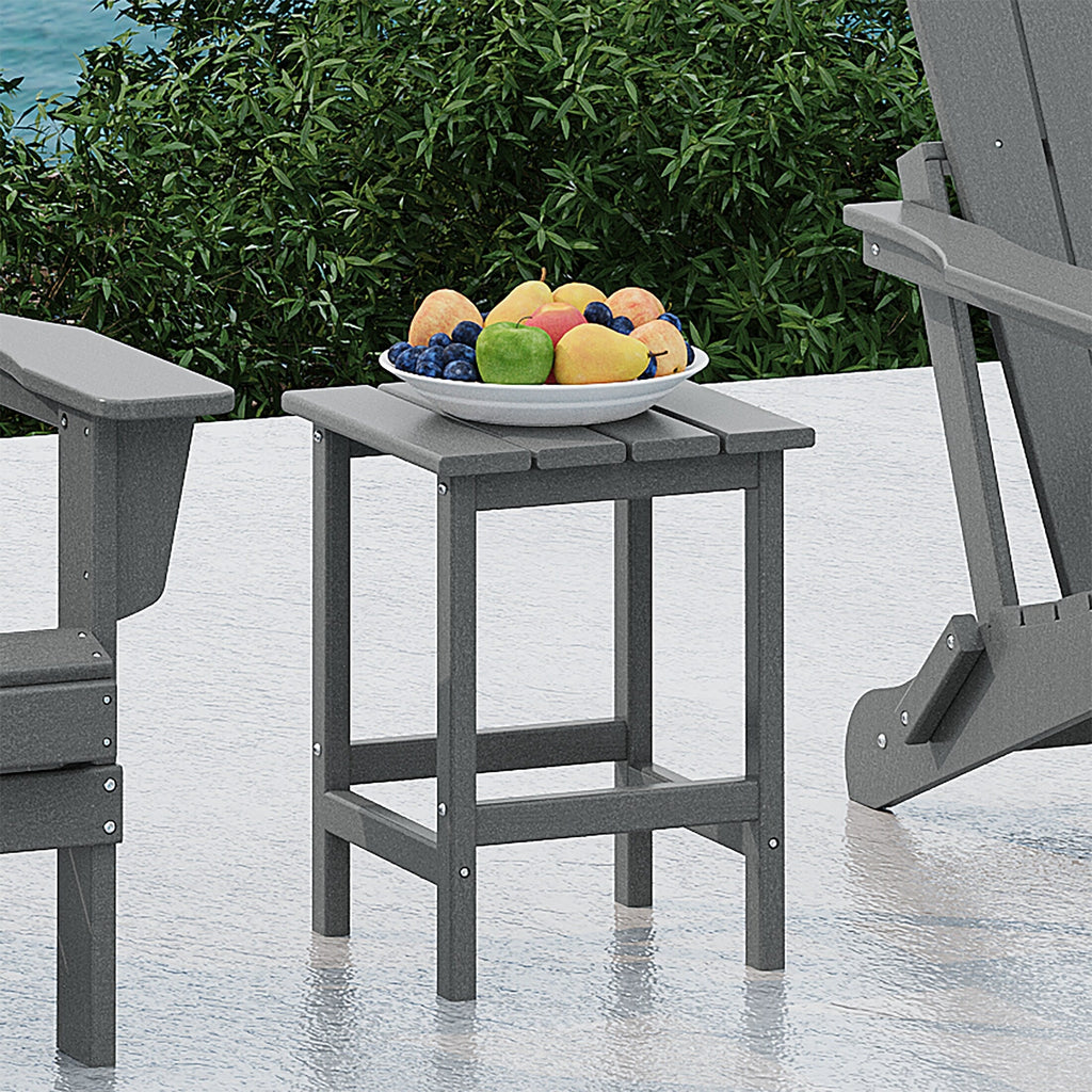 Table d'appoint carrée Polytrends Laguna en PEHD, résistante aux intempéries, pour terrasse