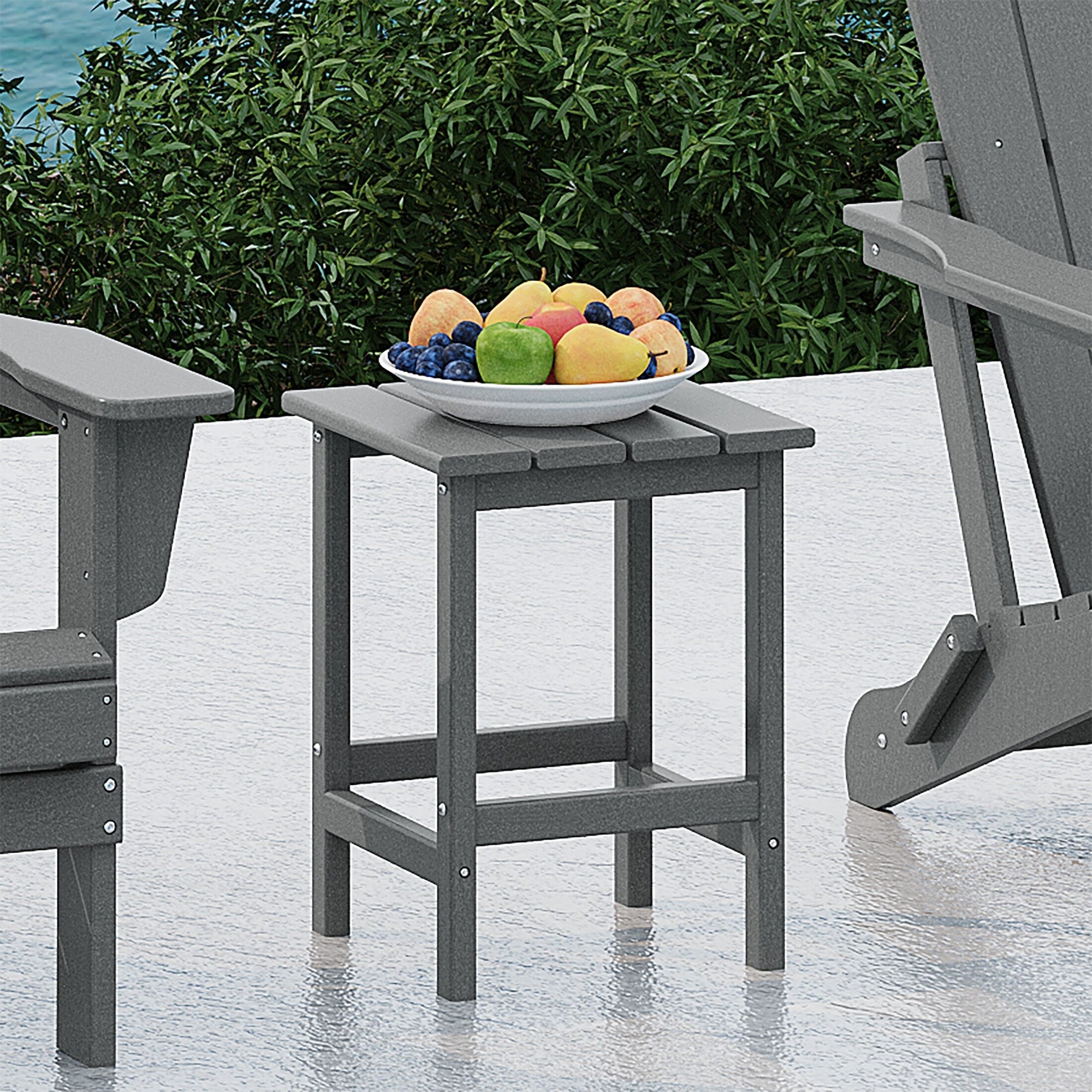 Polytrends Laguna Hdpe All Weather Outdoor Patio Square Side Table