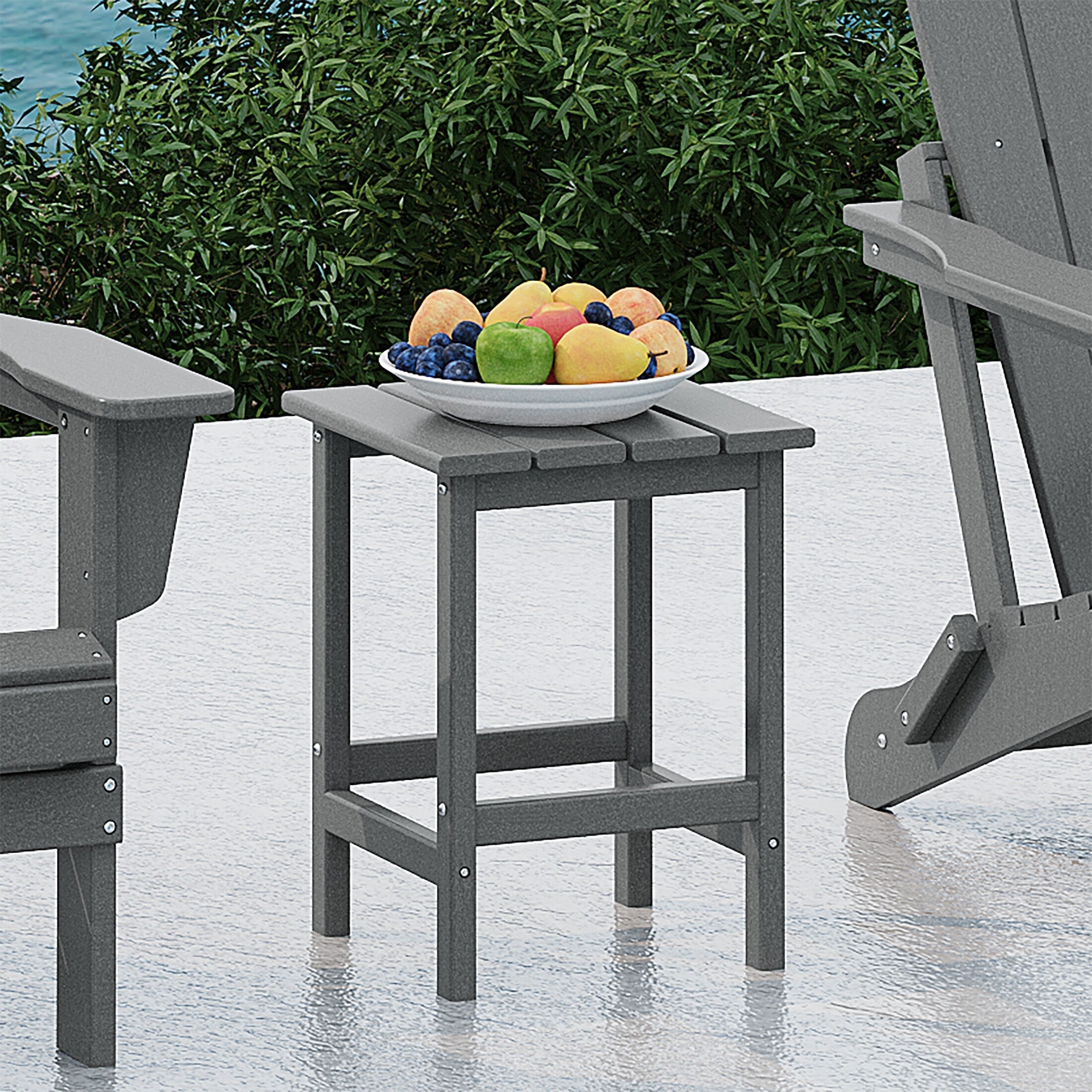 Table d'appoint carrée Polytrends Laguna en PEHD, résistante aux intempéries, pour terrasse