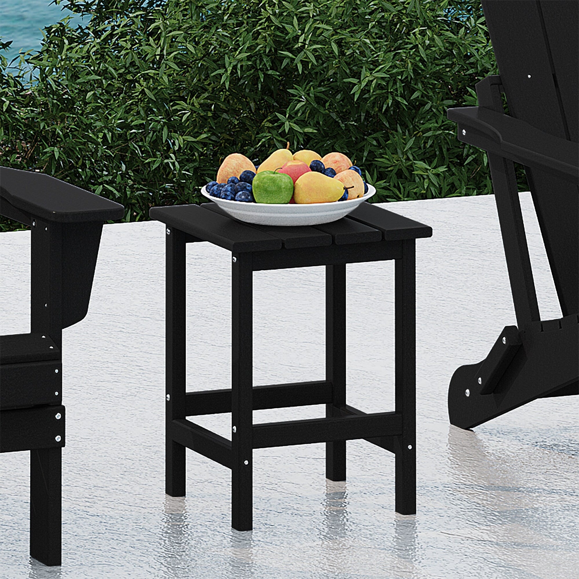 Polytrends Laguna Hdpe All Weather Outdoor Patio Square Side Table