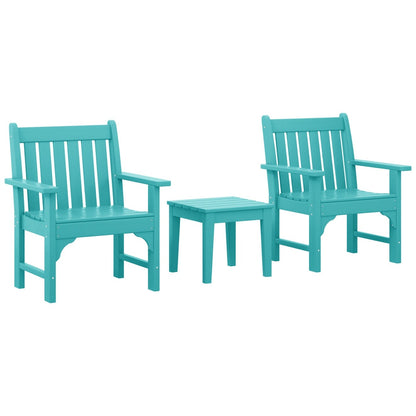 Ensemble de jardin 3 pièces Polytrends Laguna avec fauteuils et table d'appoint