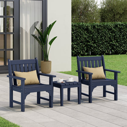 Ensemble de jardin 3 pièces Polytrends Laguna avec fauteuils et table d'appoint