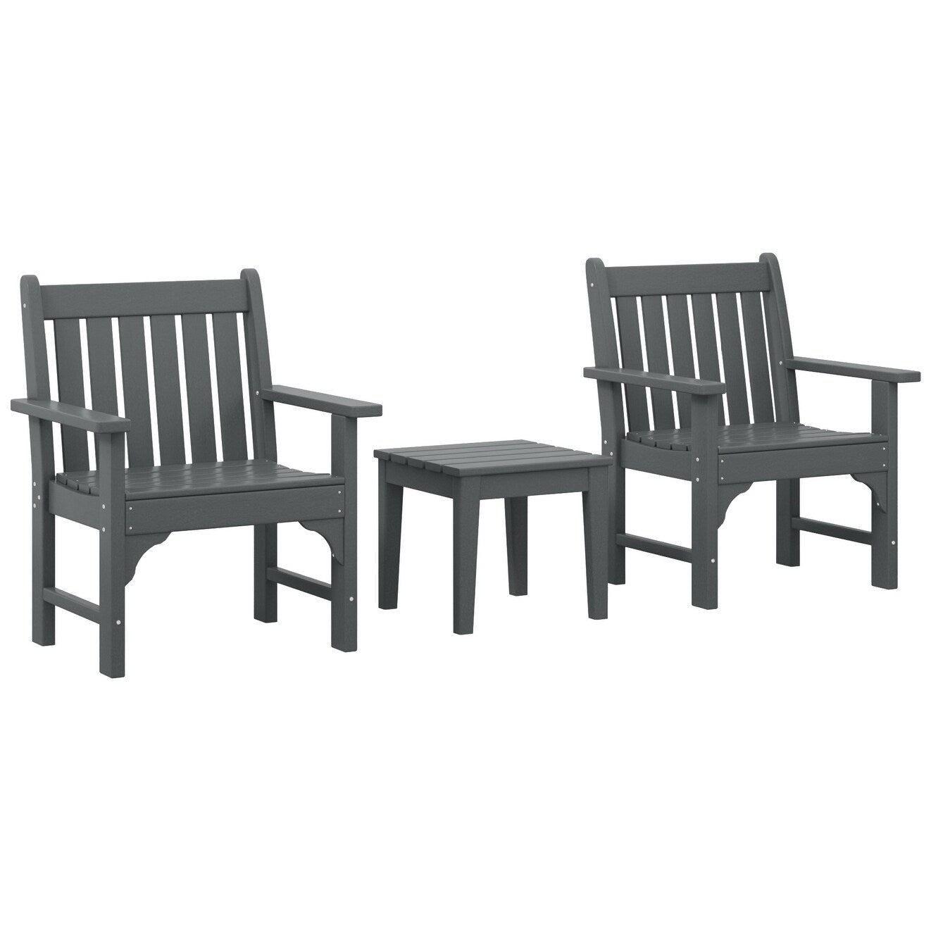 Ensemble de jardin 3 pièces Polytrends Laguna avec fauteuils et table d'appoint