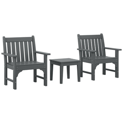 Ensemble de jardin 3 pièces Polytrends Laguna avec fauteuils et table d'appoint
