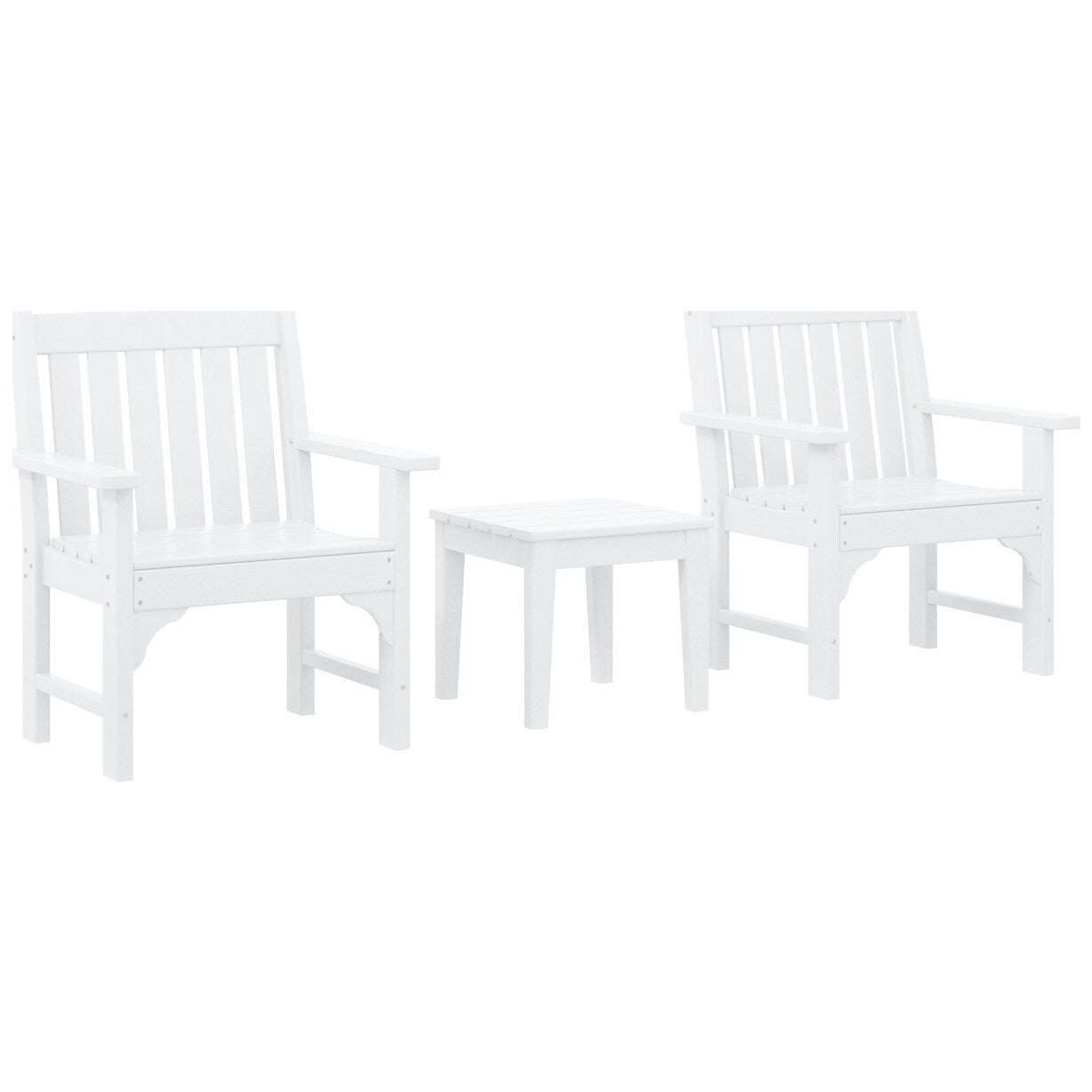 Ensemble de jardin 3 pièces Polytrends Laguna avec fauteuils et table d'appoint