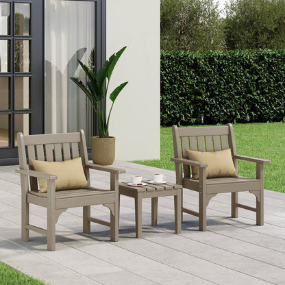 Ensemble de jardin 3 pièces Polytrends Laguna avec fauteuils et table d'appoint