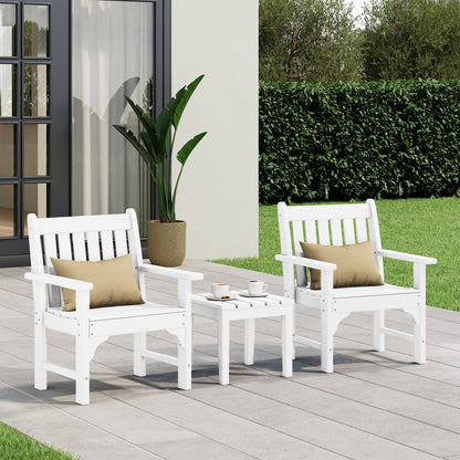 Ensemble de jardin 3 pièces Polytrends Laguna avec fauteuils et table d'appoint