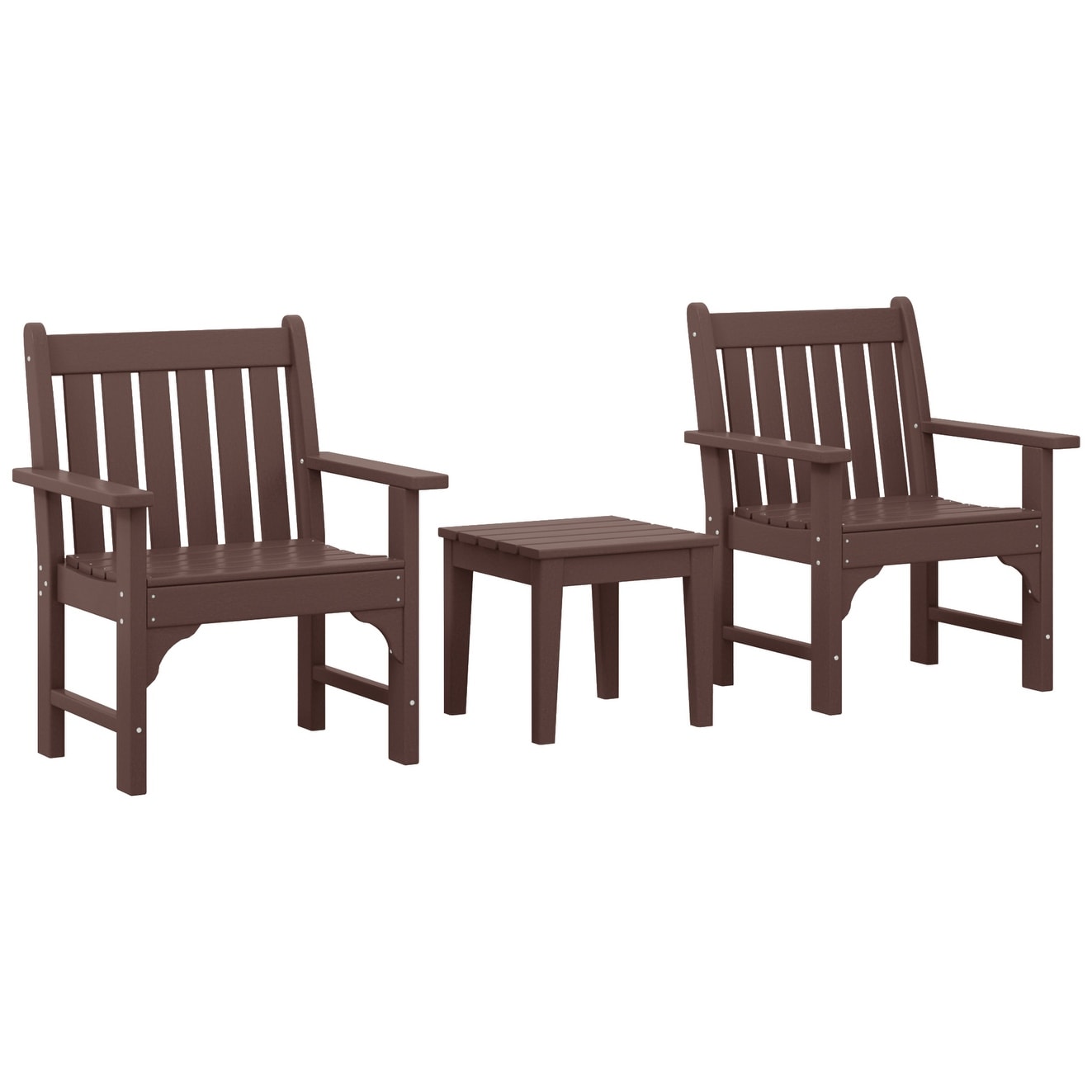 Ensemble de jardin 3 pièces Polytrends Laguna avec fauteuils et table d'appoint