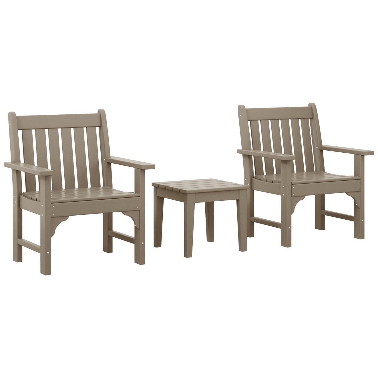 Ensemble de jardin 3 pièces Polytrends Laguna avec fauteuils et table d'appoint
