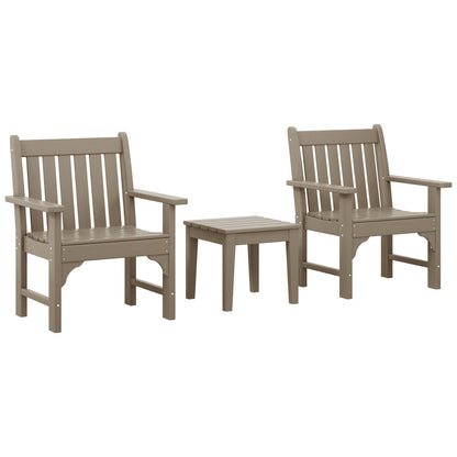 Ensemble de jardin 3 pièces Polytrends Laguna avec fauteuils et table d'appoint