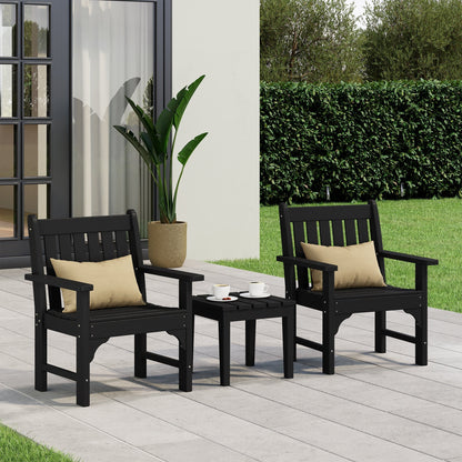 Ensemble de jardin 3 pièces Polytrends Laguna avec fauteuils et table d'appoint