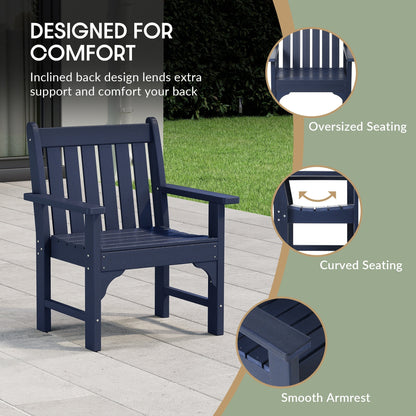 Ensemble de jardin 3 pièces Polytrends Laguna avec fauteuils et table d'appoint
