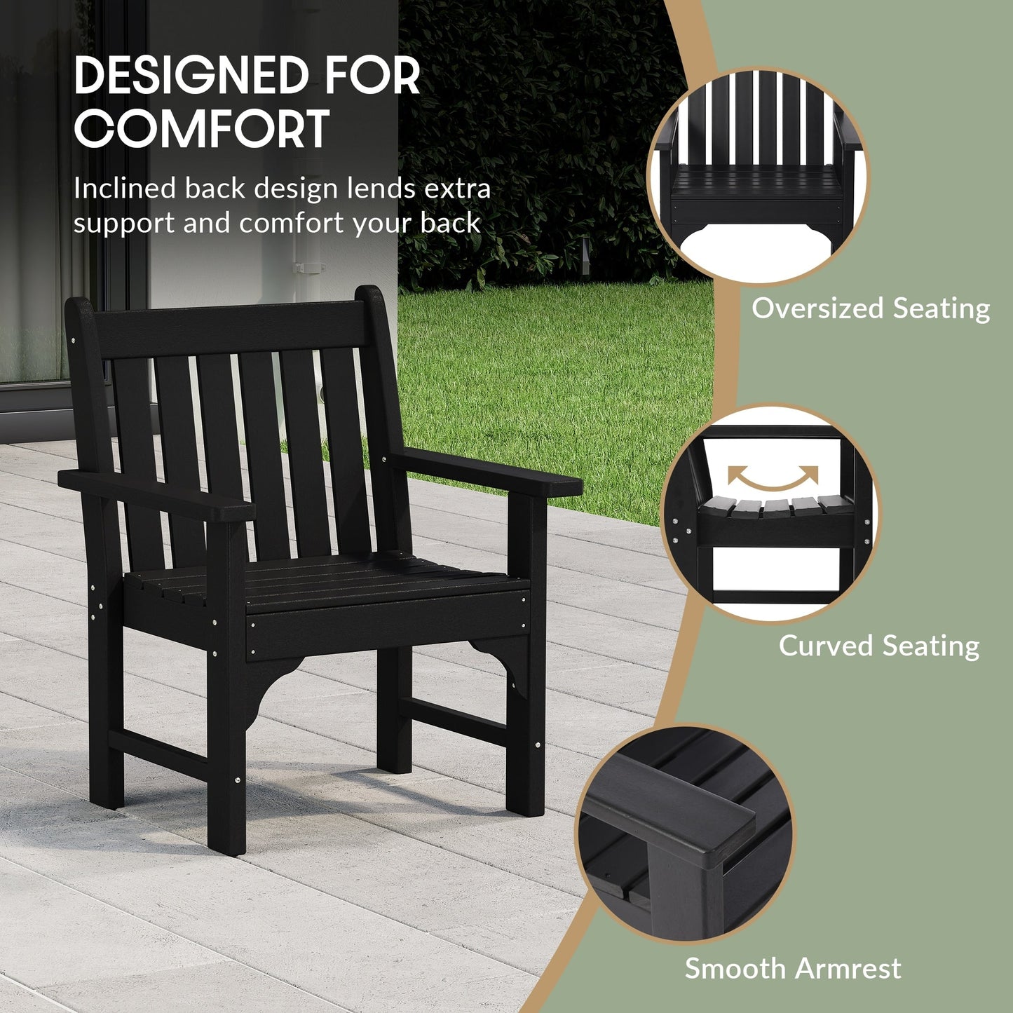 Ensemble de jardin 3 pièces Polytrends Laguna avec fauteuils et table d'appoint