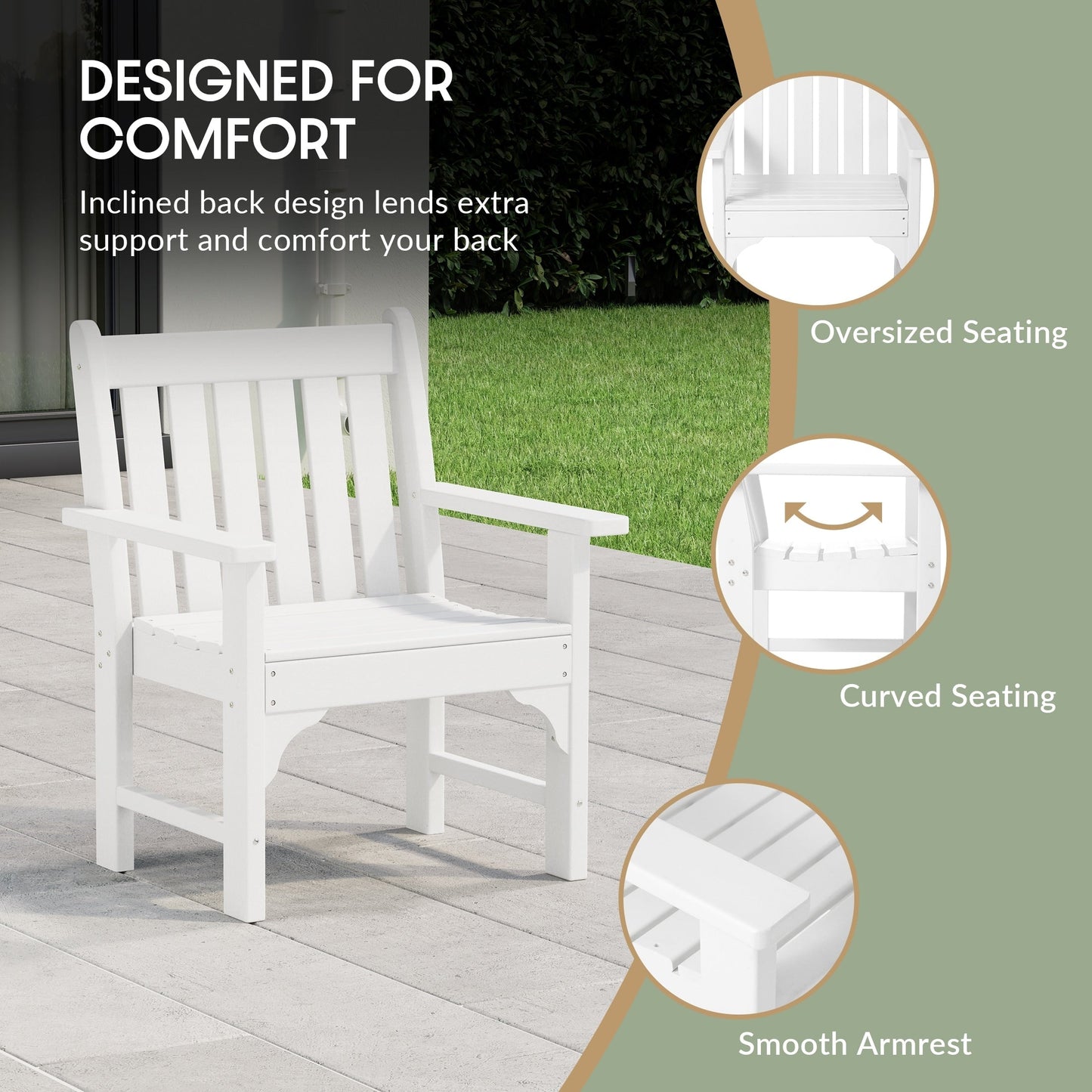 Ensemble de jardin 3 pièces Polytrends Laguna avec fauteuils et table d'appoint