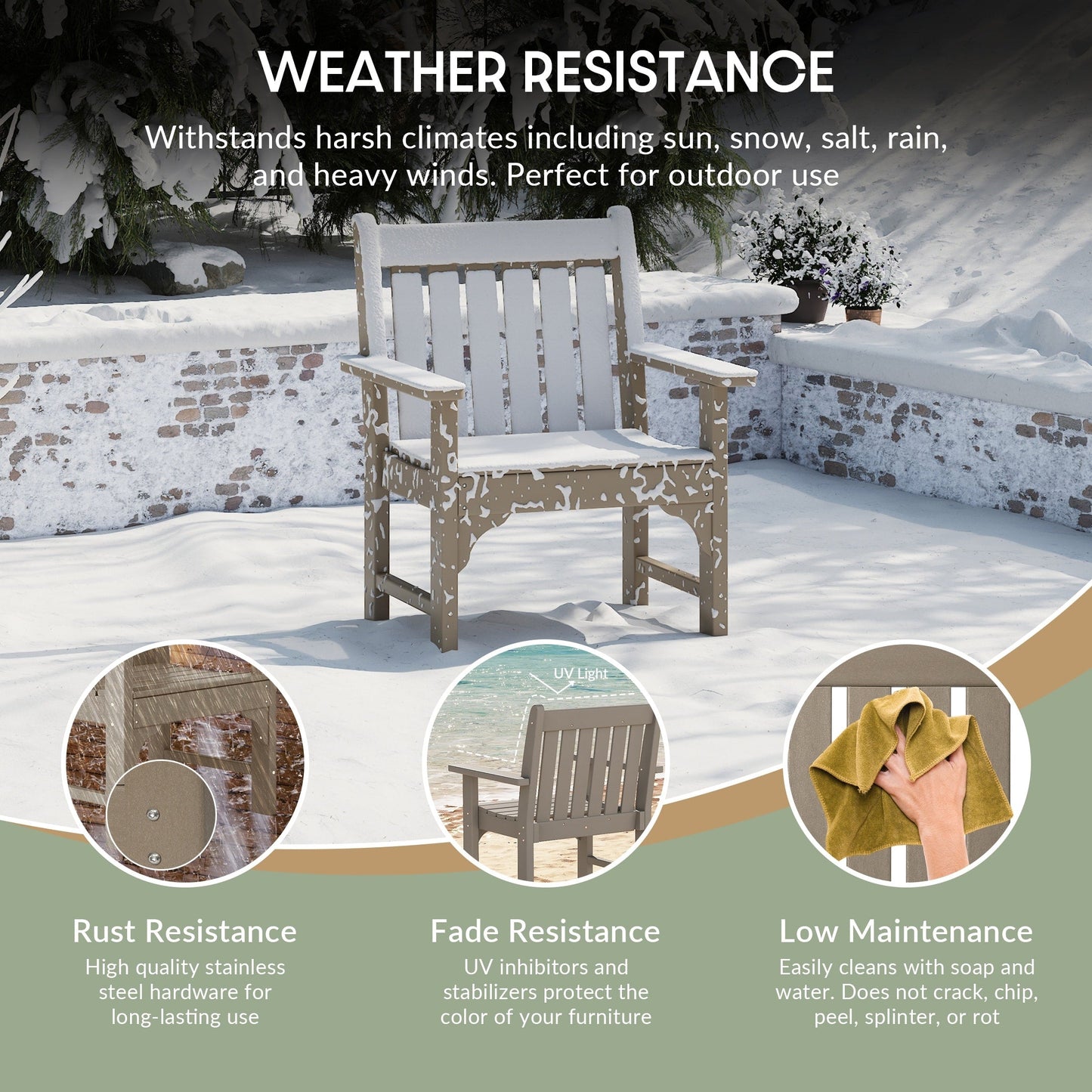 Ensemble de jardin 3 pièces Polytrends Laguna avec fauteuils et table d'appoint
