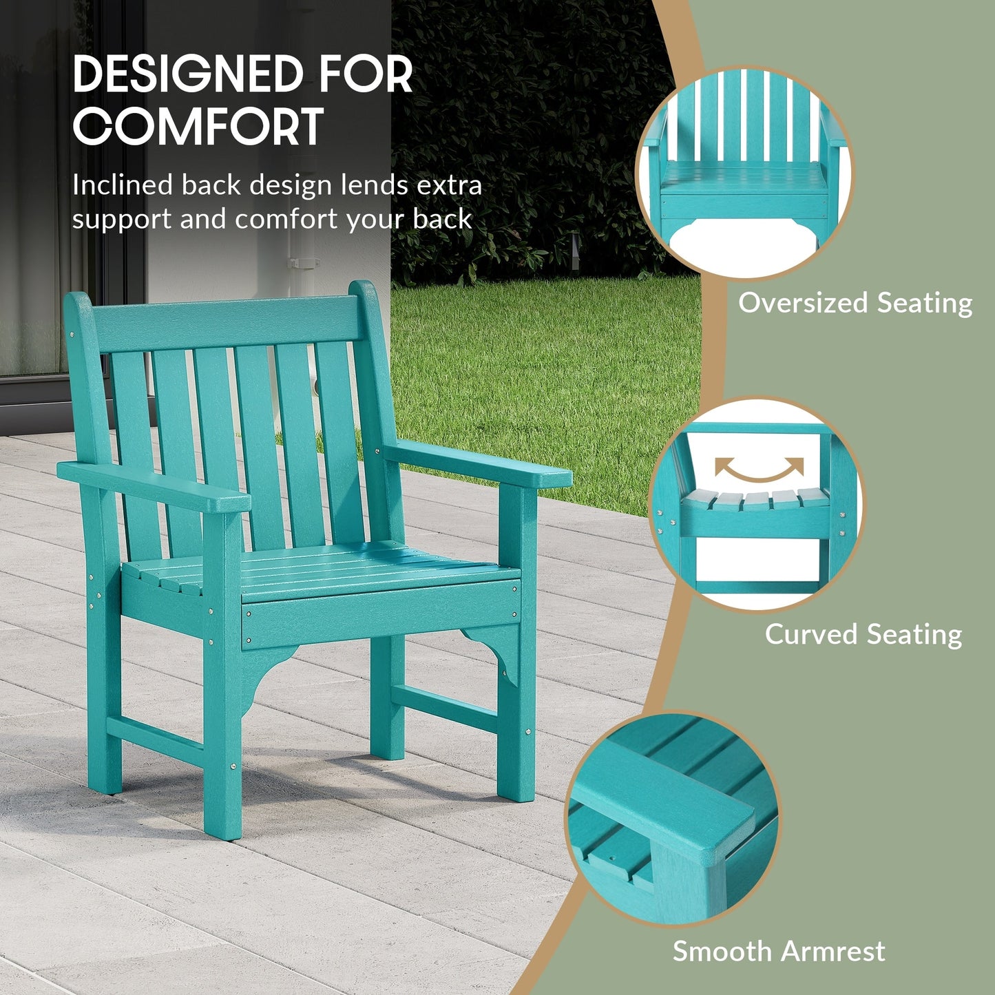 Ensemble de jardin 3 pièces Polytrends Laguna avec fauteuils et table d'appoint