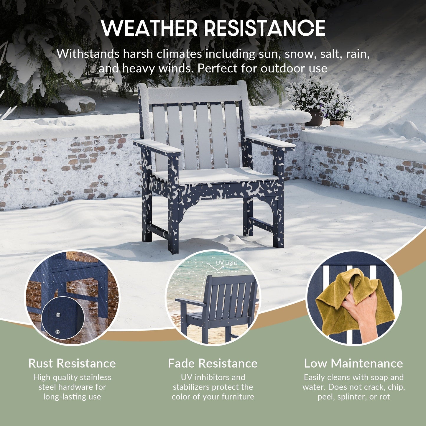Ensemble de jardin 3 pièces Polytrends Laguna avec fauteuils et table d'appoint