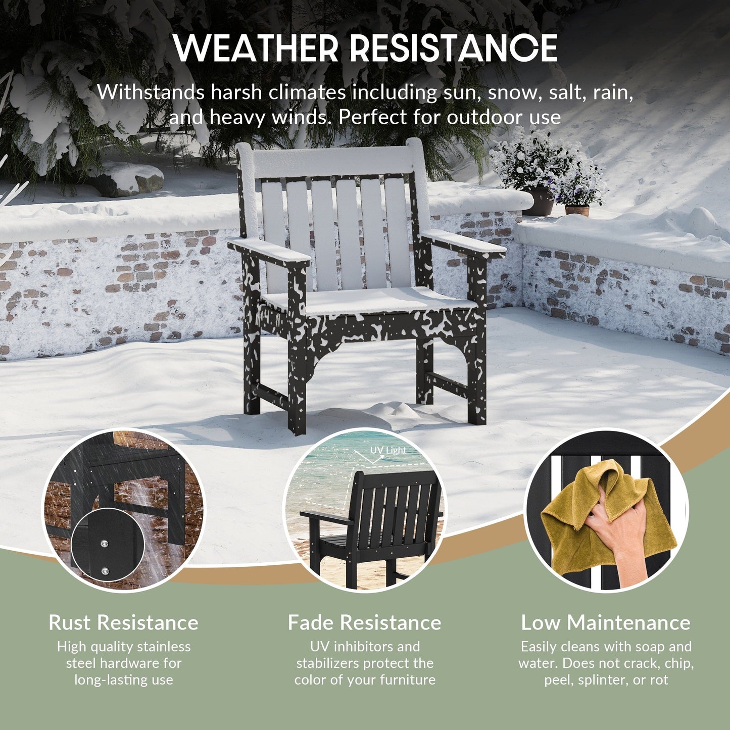 Ensemble de jardin 3 pièces Polytrends Laguna avec fauteuils et table d'appoint