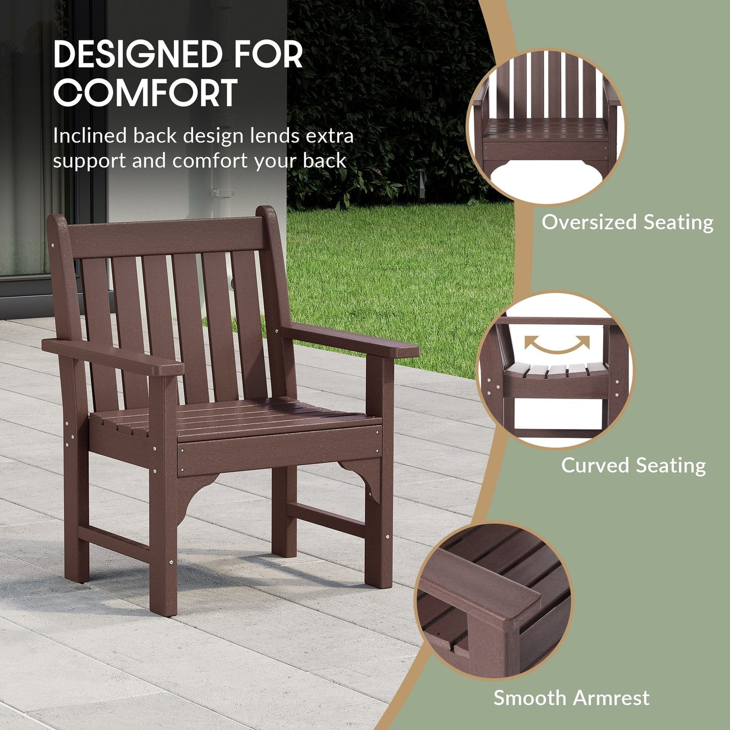 Ensemble de jardin 3 pièces Polytrends Laguna avec fauteuils et table d'appoint