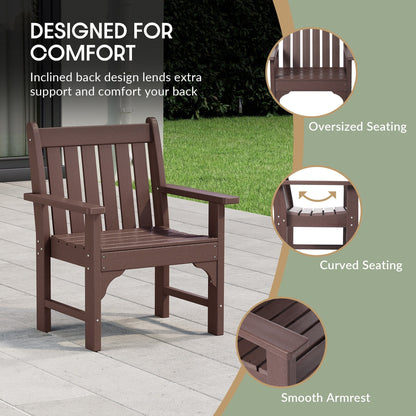 Ensemble de jardin 3 pièces Polytrends Laguna avec fauteuils et table d'appoint