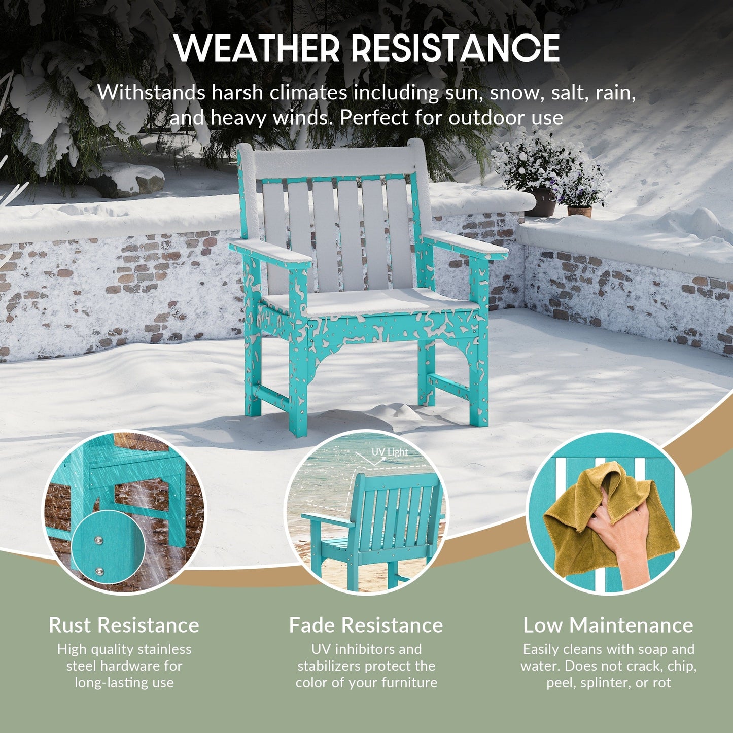 Ensemble de jardin 3 pièces Polytrends Laguna avec fauteuils et table d'appoint