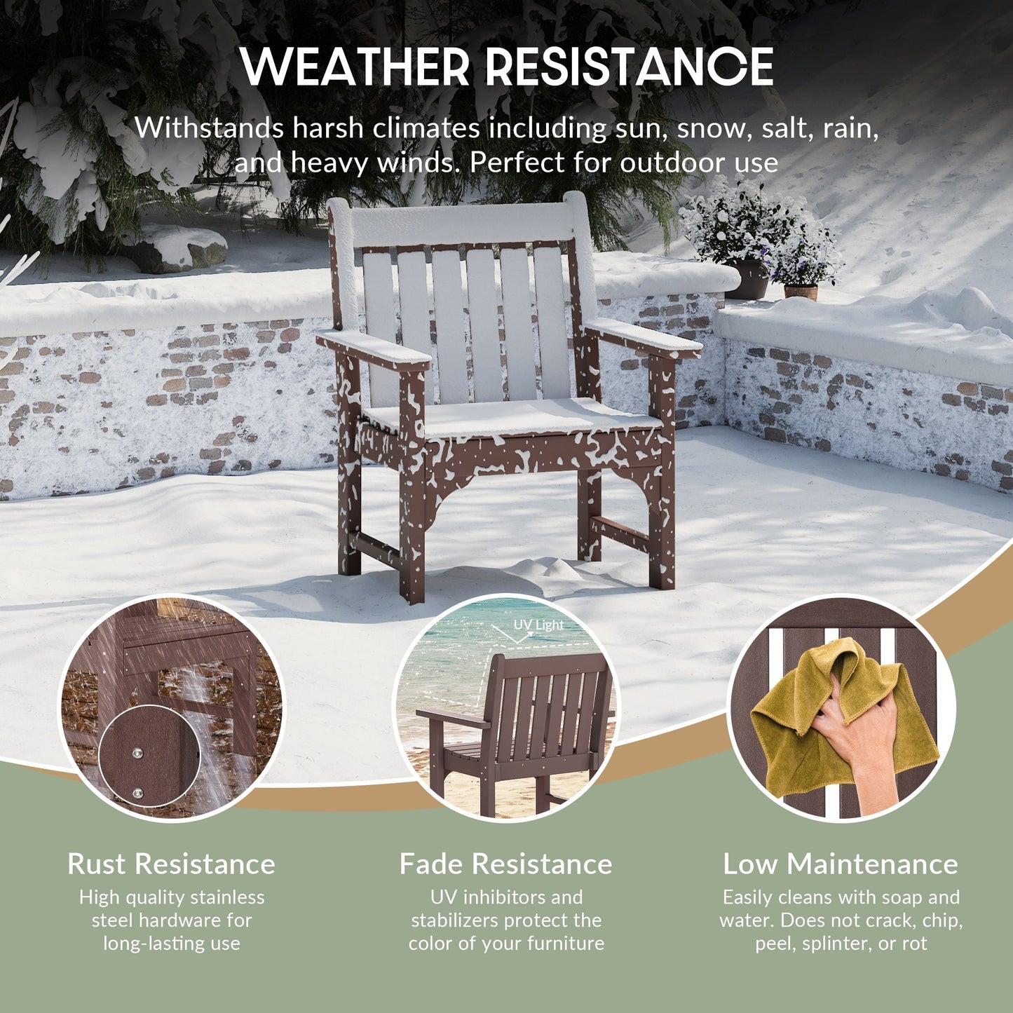 Ensemble de jardin 3 pièces Polytrends Laguna avec fauteuils et table d'appoint