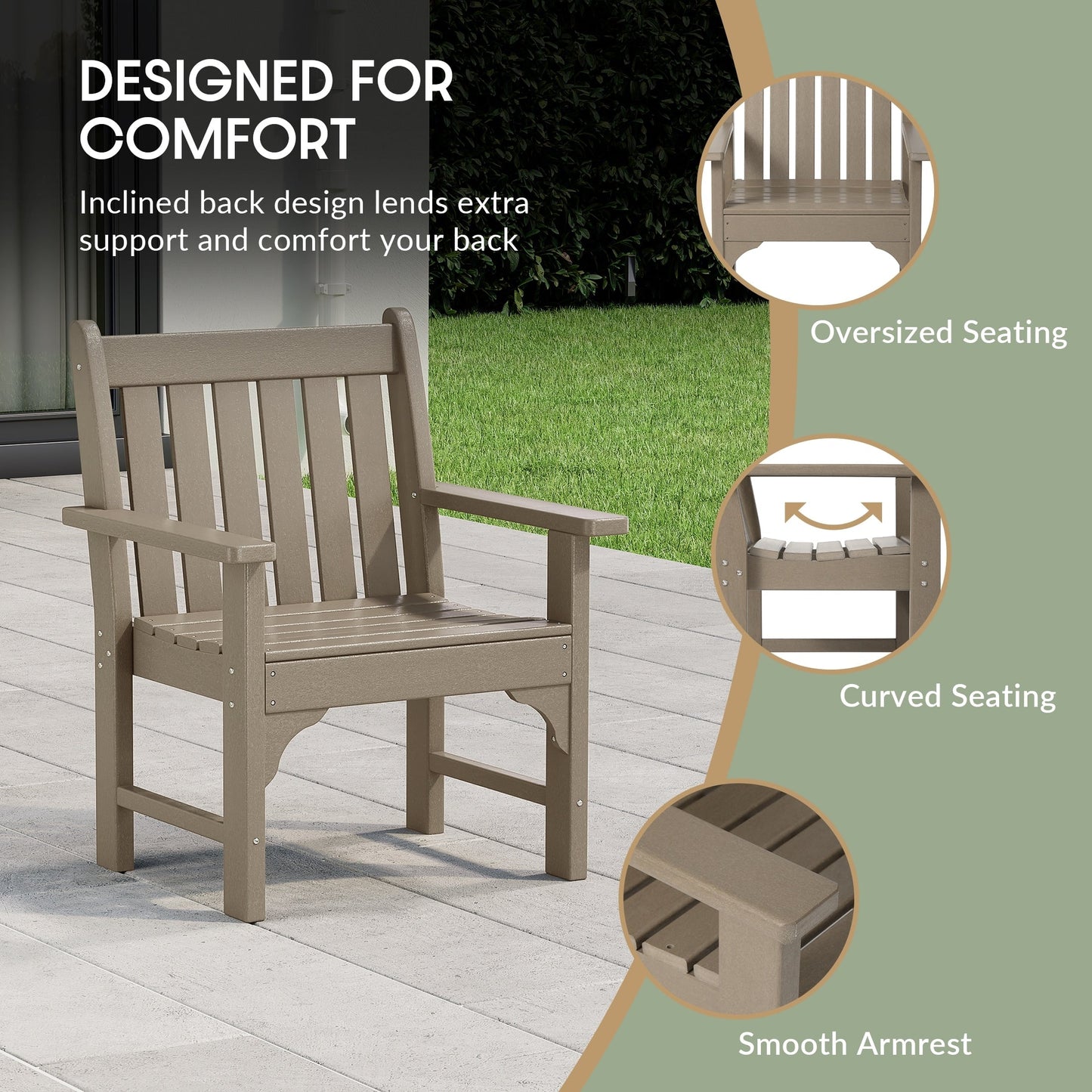 Ensemble de jardin 3 pièces Polytrends Laguna avec fauteuils et table d'appoint