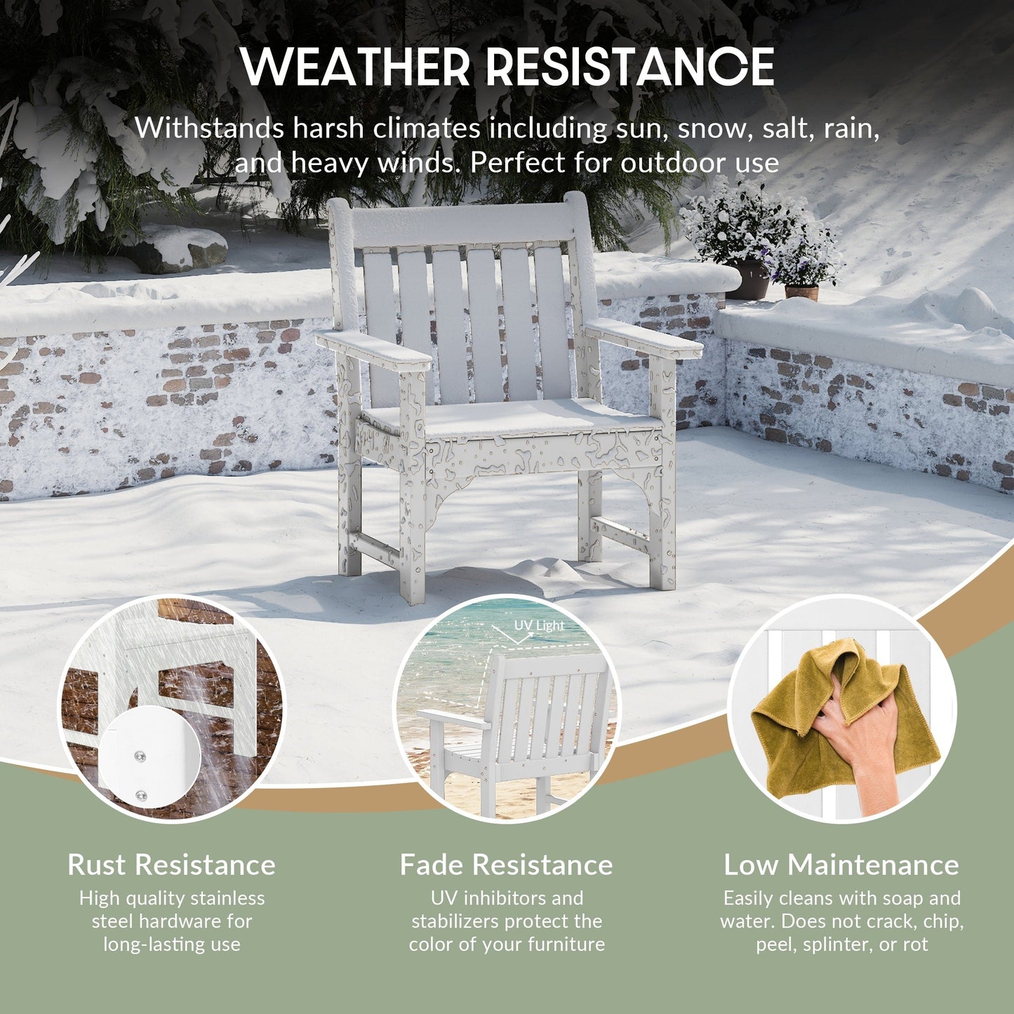 Ensemble de jardin 3 pièces Polytrends Laguna avec fauteuils et table d'appoint