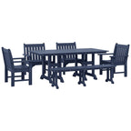 Ensemble de salle à manger et de jardin rectangulaire Polytrends Laguna 6 pièces avec table et banc
