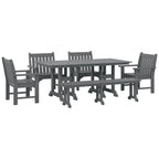 Ensemble de salle à manger et de jardin rectangulaire Polytrends Laguna 6 pièces avec table et banc