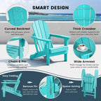 Polytrends Laguna Weather Resistant Outdoor Patio Folding Adirondack Chairs (Set of 2)