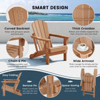 Polytrends Laguna Weather Resistant Outdoor Patio Folding Adirondack Chairs (Set of 2)