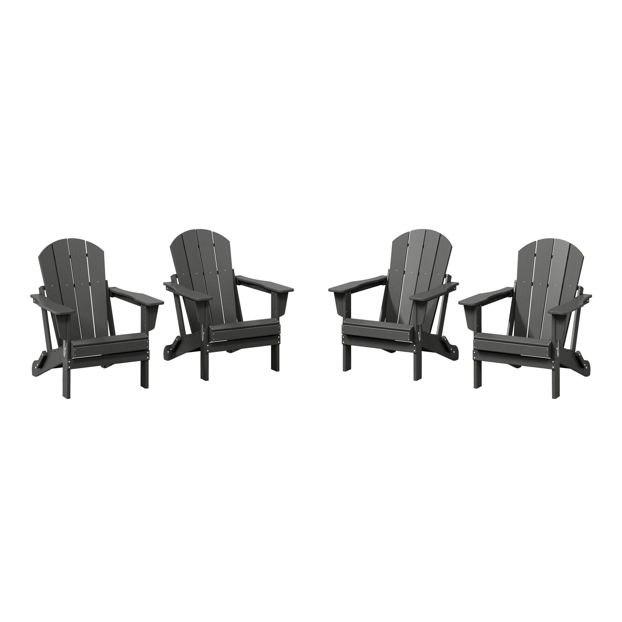 Polytrends Laguna Weather Resistant Outdoor Patio Folding Adirondack Chairs (Set of 4)