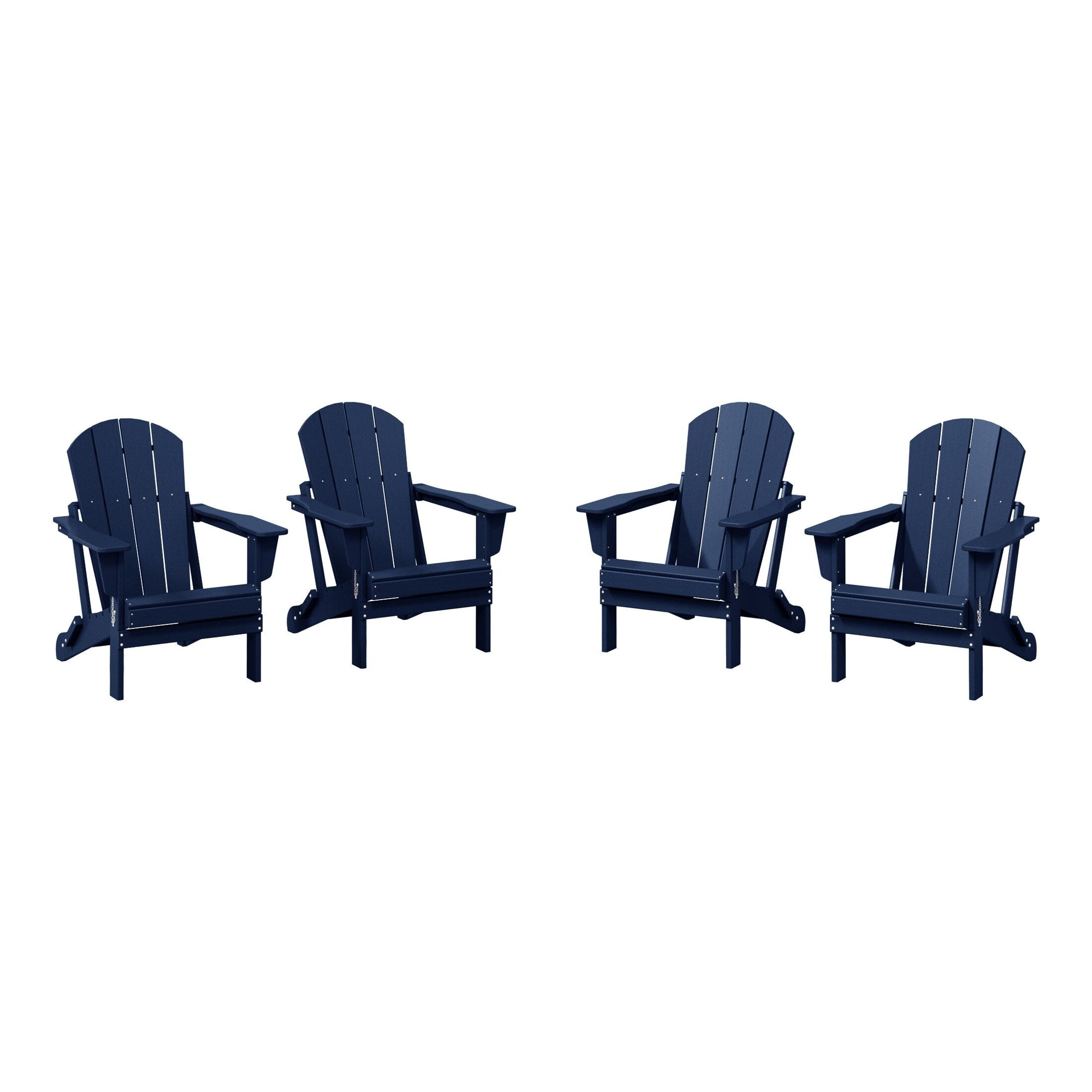 Polytrends Laguna Weather Resistant Outdoor Patio Folding Adirondack Chairs (Set of 4)