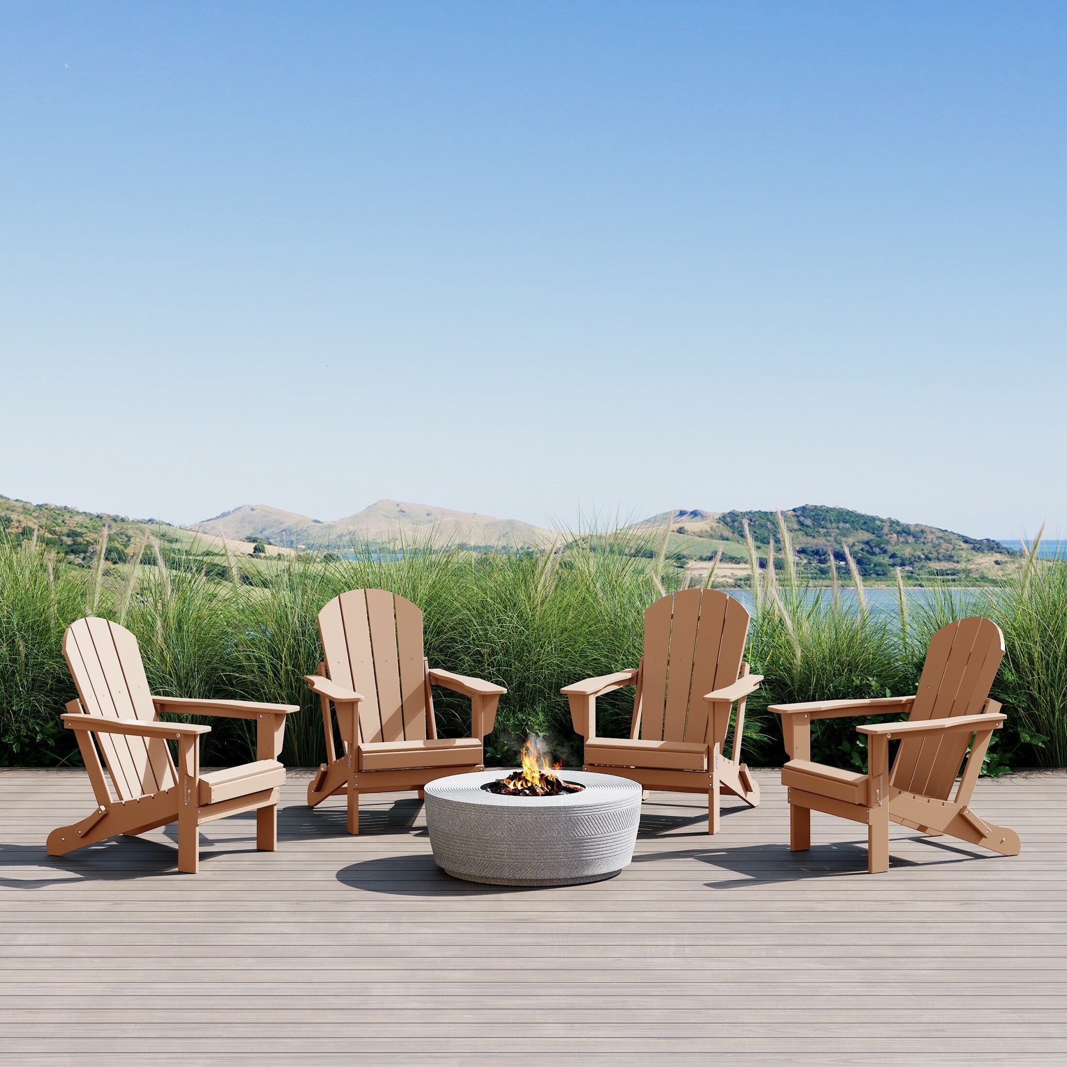 Chaises pliantes Adirondack Polytrends Laguna résistantes aux intempéries (lot de 4)