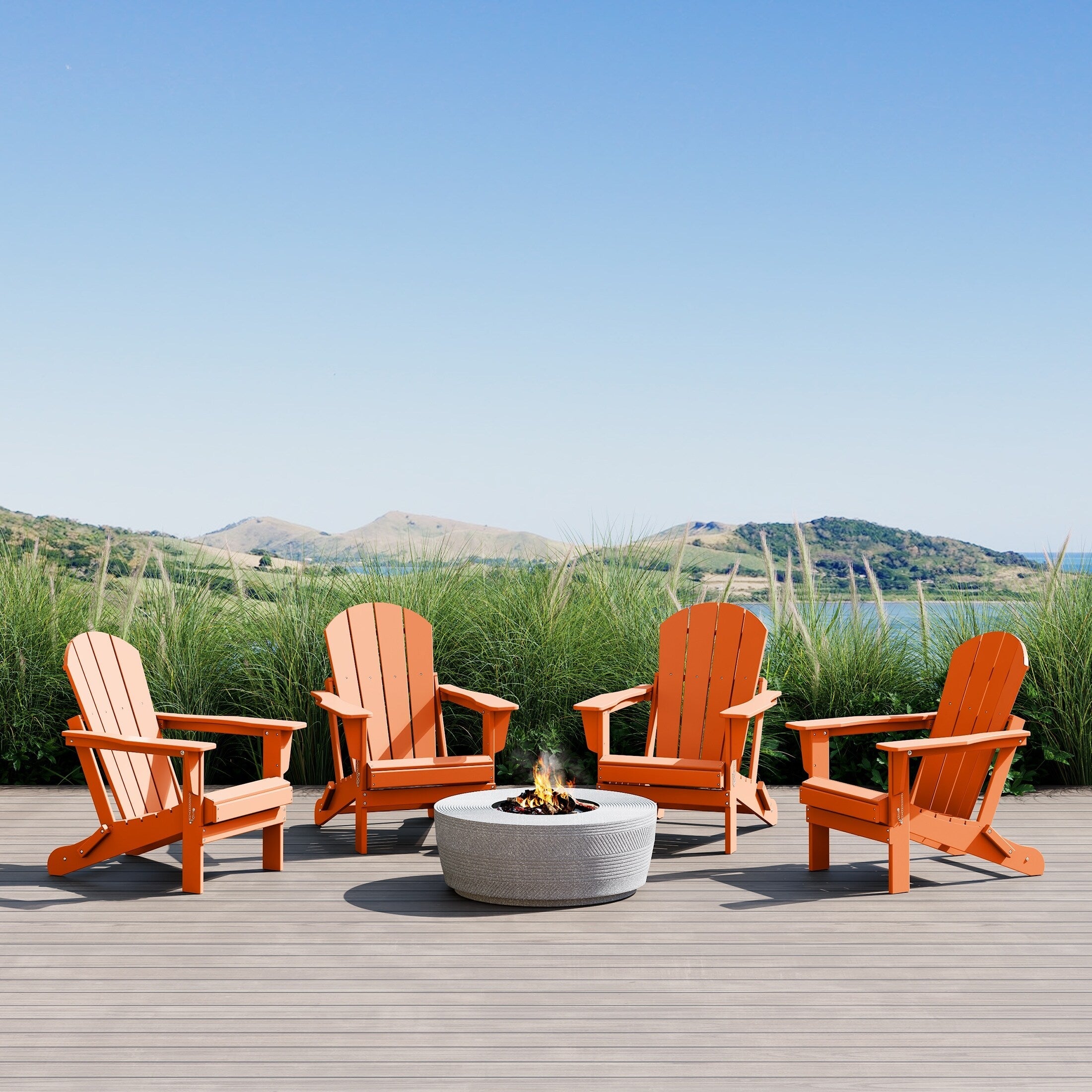 Chaises pliantes Adirondack Polytrends Laguna résistantes aux intempéries (lot de 4)