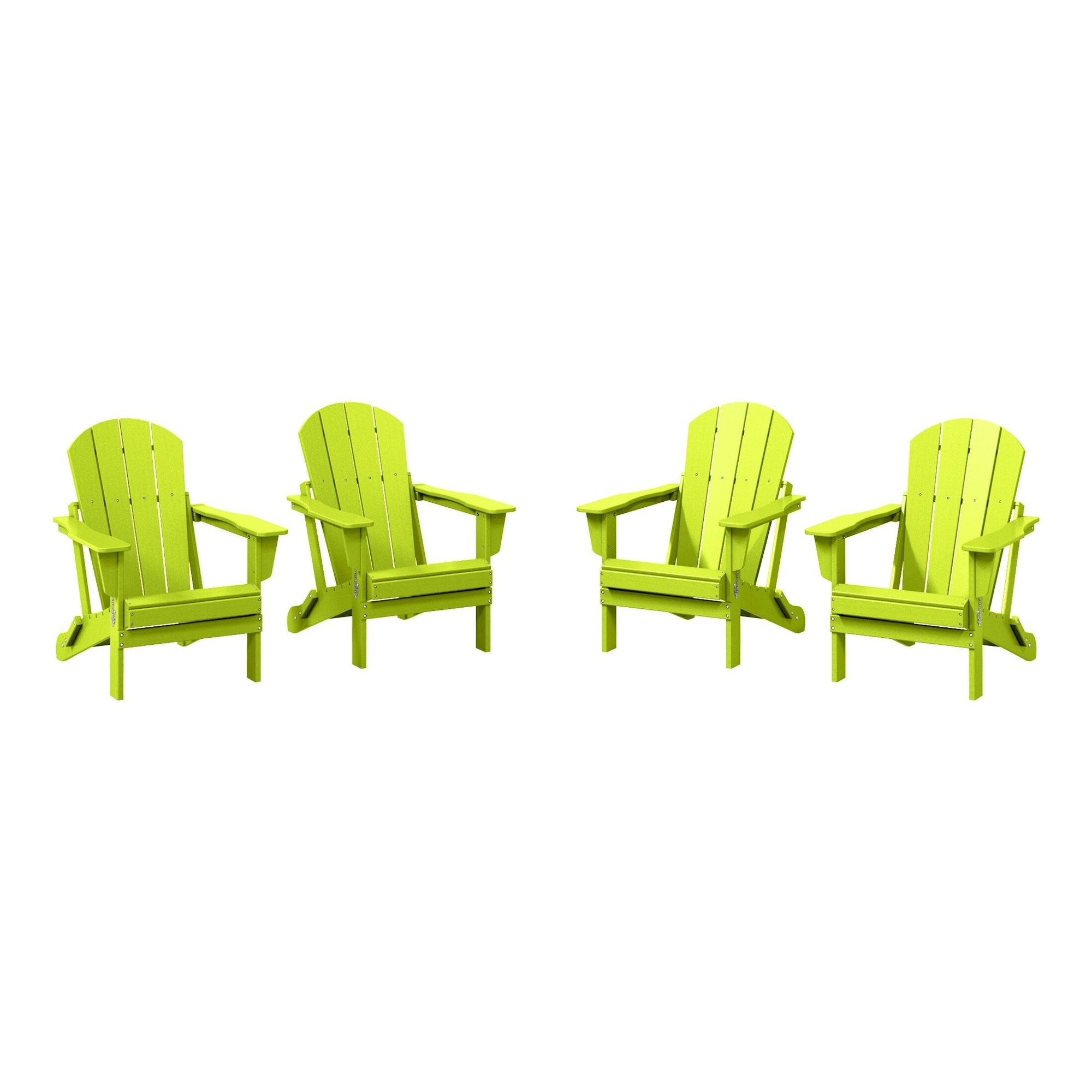 Polytrends Laguna Weather Resistant Outdoor Patio Folding Adirondack Chairs (Set of 4)