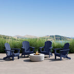 Polytrends Laguna Weather Resistant Outdoor Patio Folding Adirondack Chairs (Set of 4)