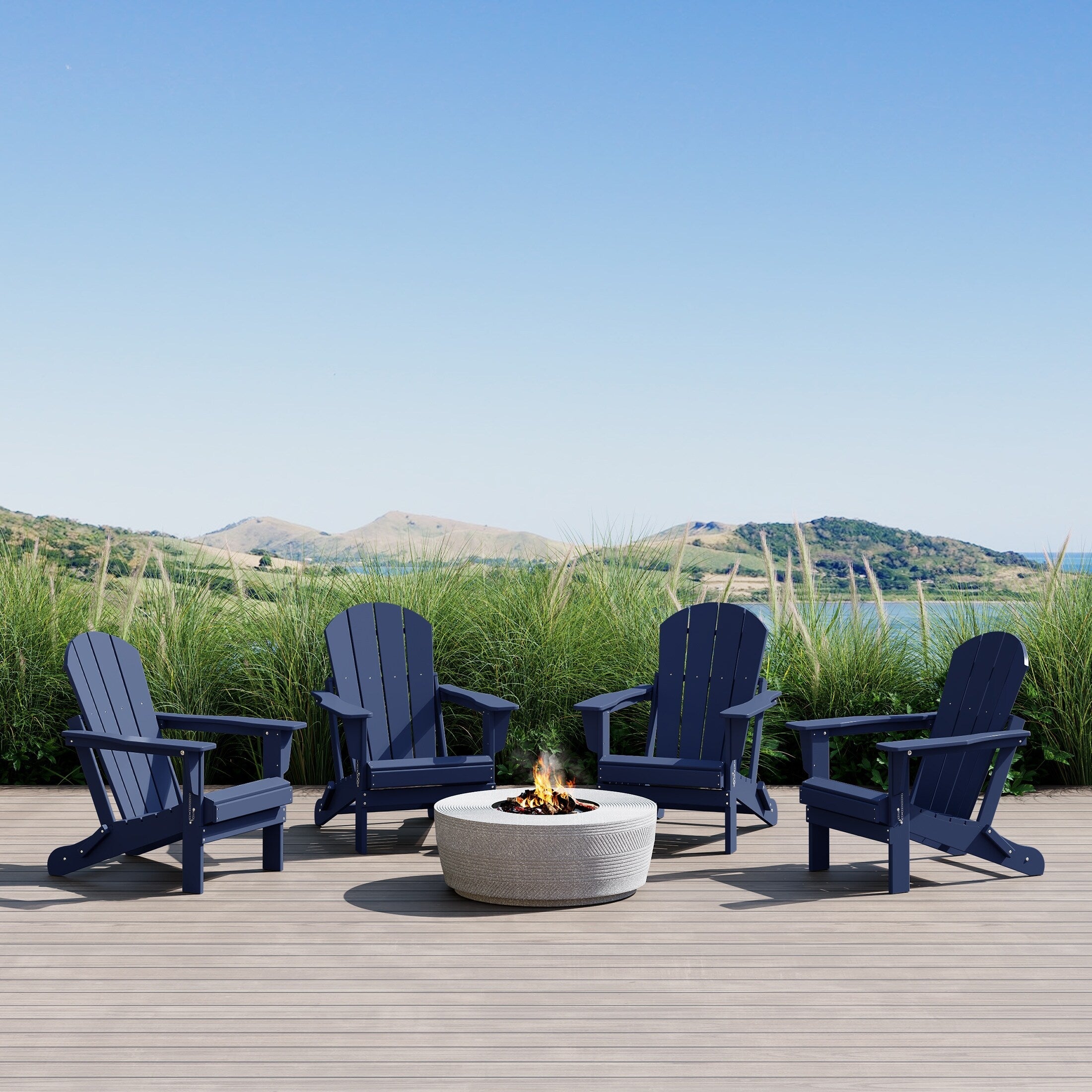 Chaises pliantes Adirondack Polytrends Laguna résistantes aux intempéries (lot de 4)