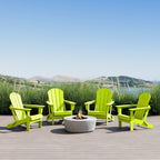 Polytrends Laguna Weather Resistant Outdoor Patio Folding Adirondack Chairs (Set of 4)
