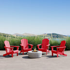 Polytrends Laguna Weather Resistant Outdoor Patio Folding Adirondack Chairs (Set of 4)