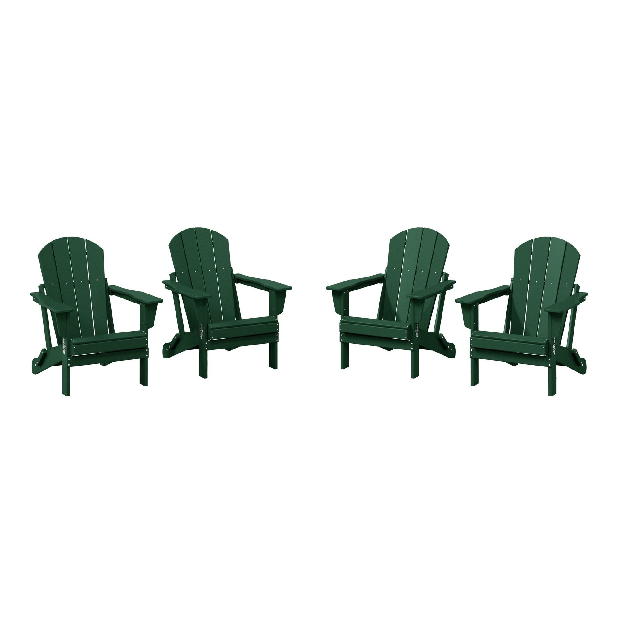 Polytrends Laguna Weather Resistant Outdoor Patio Folding Adirondack Chairs (Set of 4)
