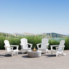 Polytrends Laguna Weather Resistant Outdoor Patio Folding Adirondack Chairs (Set of 4)