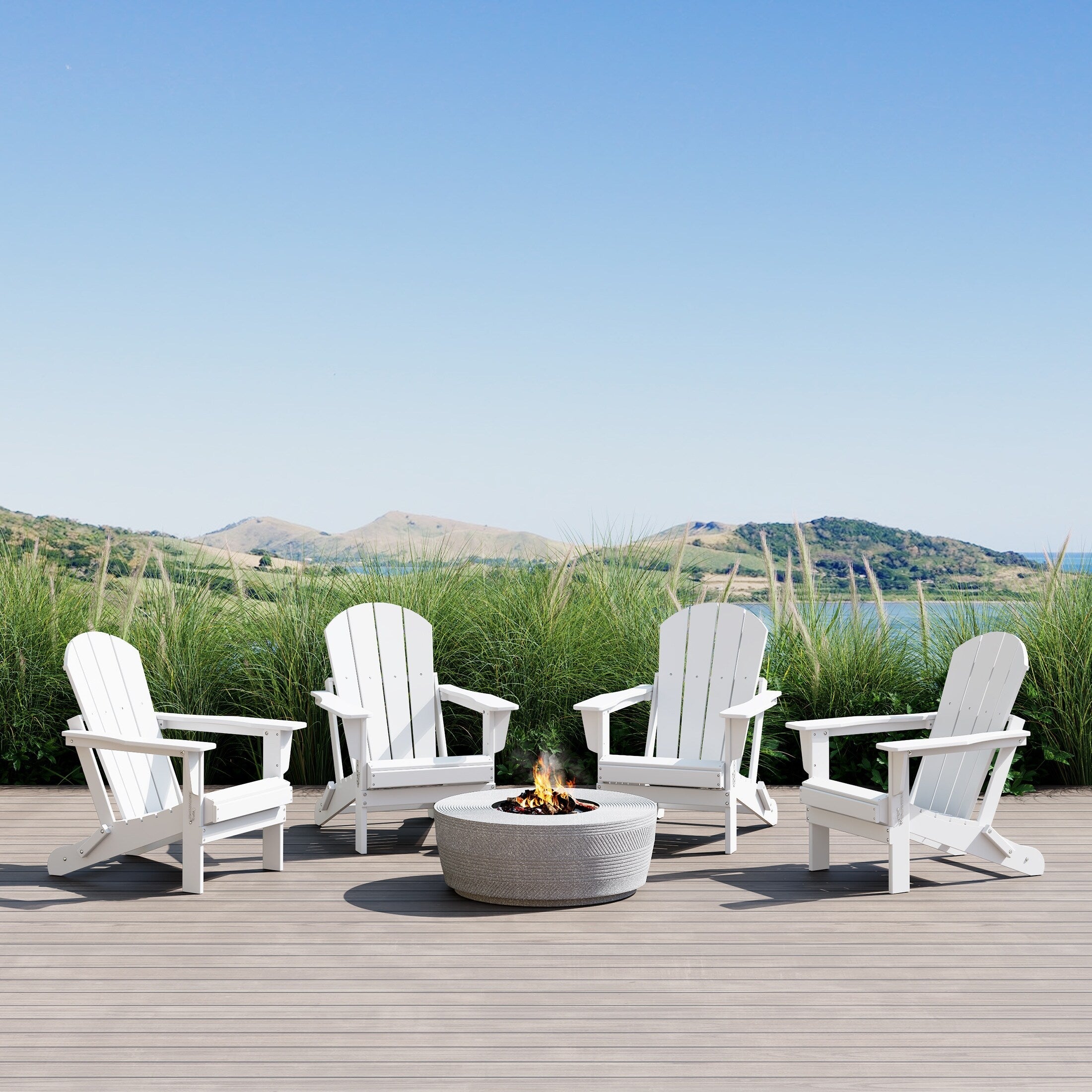 Chaises pliantes Adirondack Polytrends Laguna résistantes aux intempéries (lot de 4)
