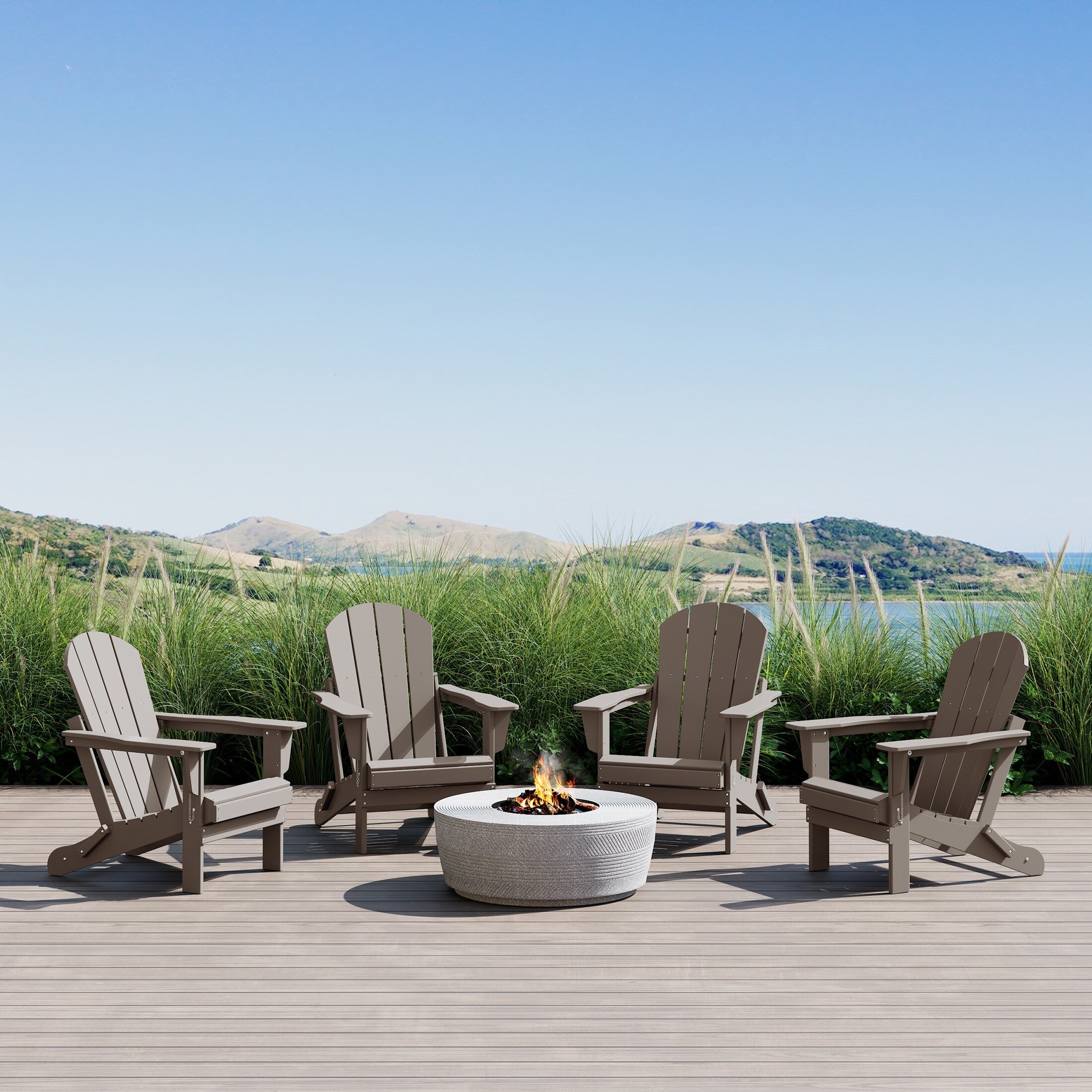 Chaises pliantes Adirondack Polytrends Laguna résistantes aux intempéries (lot de 4)