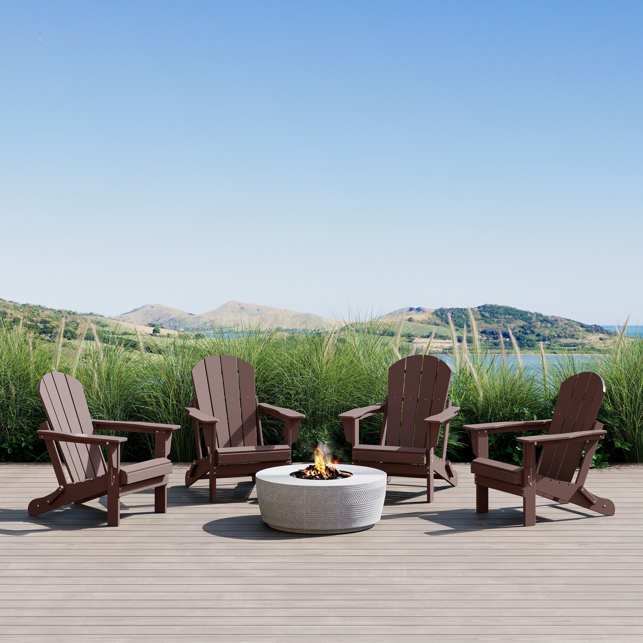 Chaises pliantes Adirondack Polytrends Laguna résistantes aux intempéries (lot de 4)